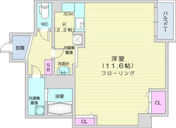 北２４条駅 徒歩5分 3階の物件間取画像